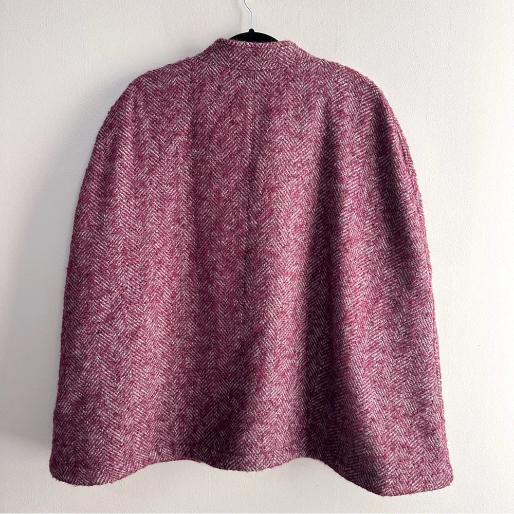 Modcloth Pink Herringbone Cape - Picture 2 of 9